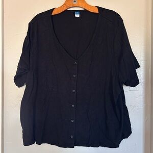 Old Navy Black Button-Down Women's Shirt